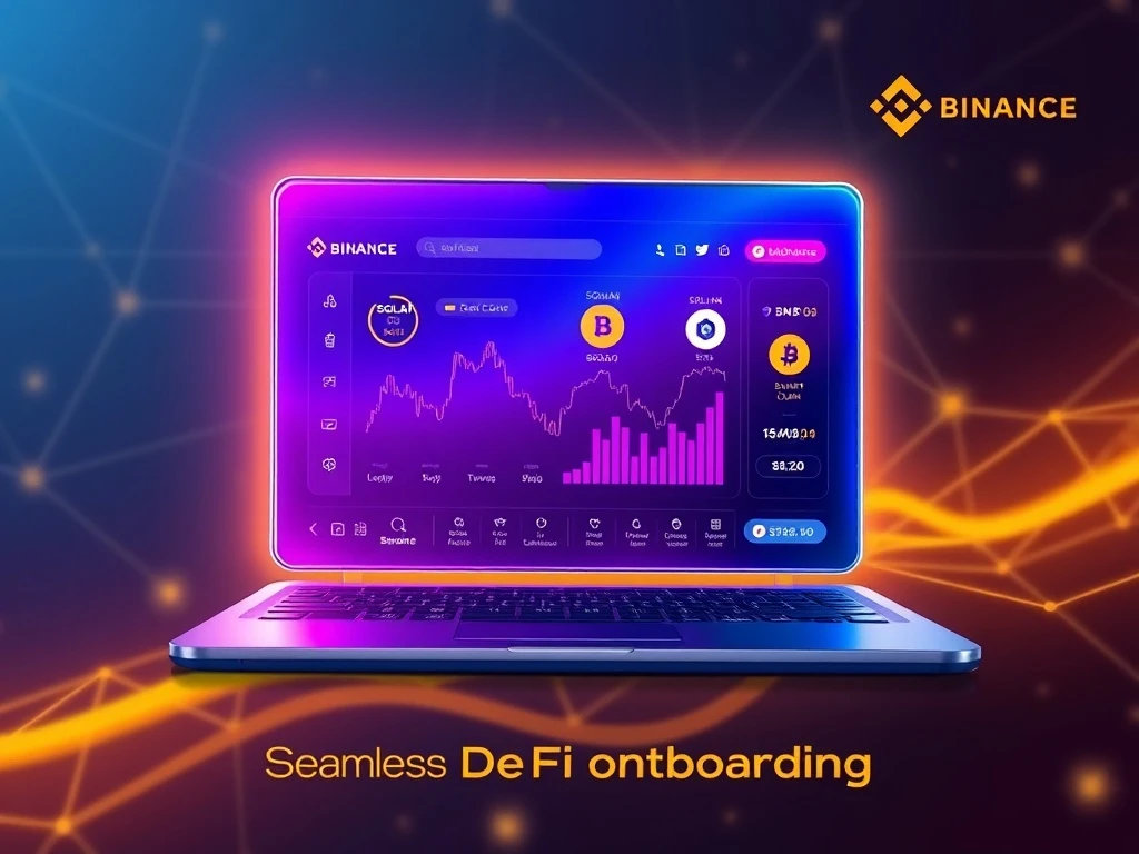 Binance web wallet interface showing Solana and BSC assets, simplifying DeFi onboarding for users.