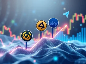 Chart showing a $1,000 crypto bull run portfolio with Solana, Aave, and Sky, indicating strategic investment.