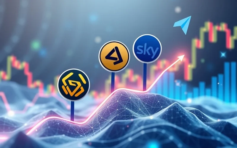 Chart showing a $1,000 crypto bull run portfolio with Solana, Aave, and Sky, indicating strategic investment.