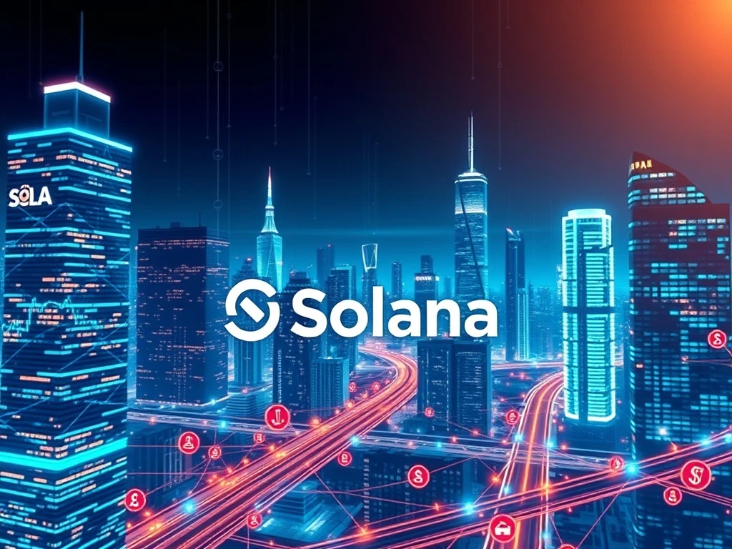 Solana's ambitious roadmap for Internet Capital Markets, illustrating drastic transaction fee cuts and blockchain infrastructure advancements.