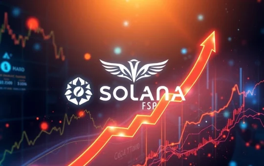 A vibrant graphic illustrating the REX-Osprey Solana ETF's rapid growth with JitoSOL integration, symbolizing innovative crypto investment.