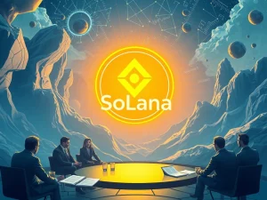 Solana ETF regulatory progress with institutional investors reviewing documents