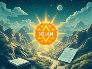 Solana ETF approval process with Grayscale and VanEck filings highlighted