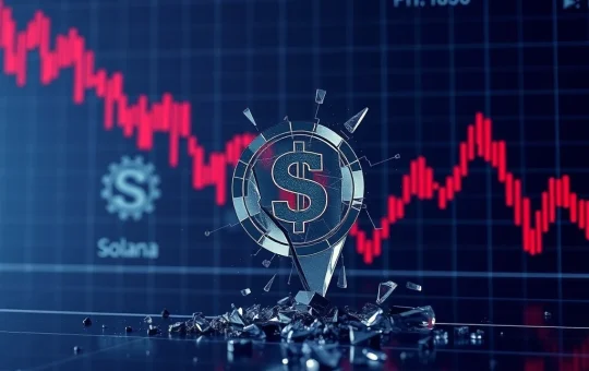 Chart showing a steep decline, symbolizing Asymmetric's Liquid Alpha Fund collapse, amidst Solana crypto volatility.