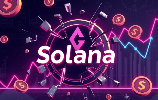 Solana logo under pressure amid meme coin controversy and price drop