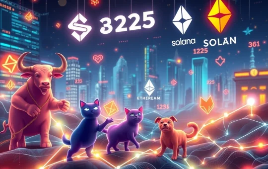 Illustrating the explosive growth of Solana meme tokens and other innovative cryptocurrencies in the 2025 crypto market.