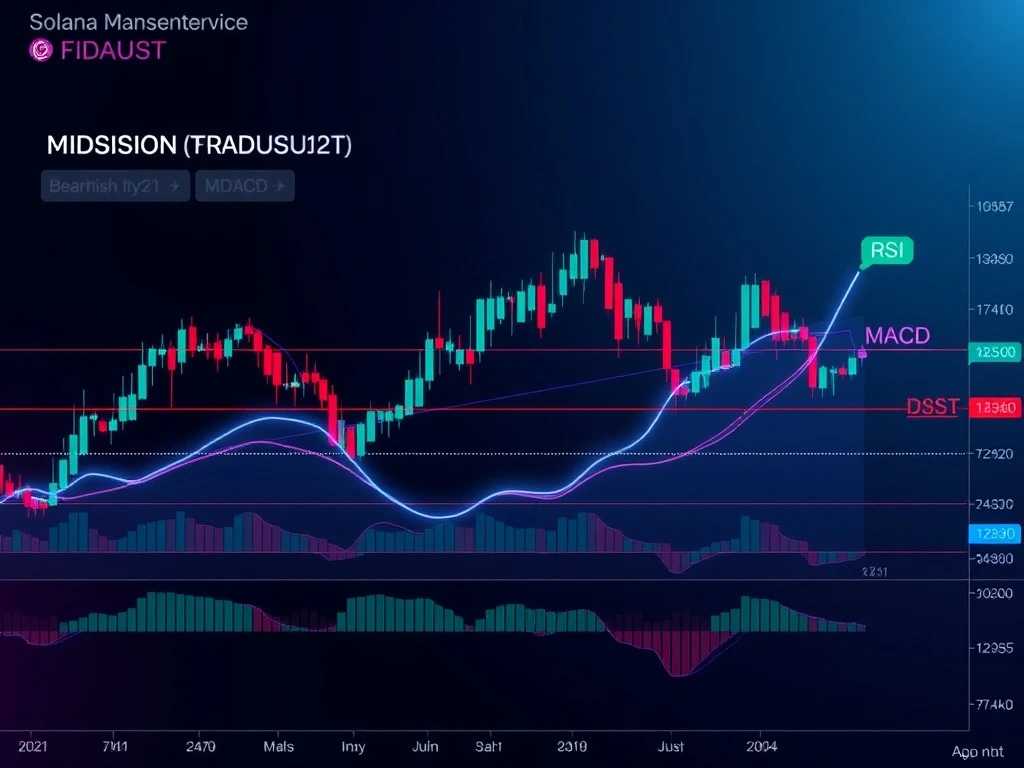 Solana Name Service (FIDAUSDT) price chart showing bearish trend and key support levels