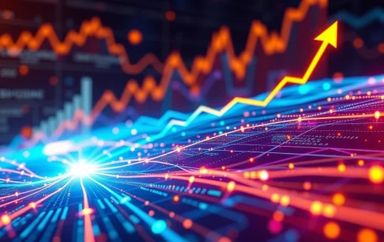 A dynamic visual depicting Solana's network expanding, symbolizing increased blockchain scalability and enhanced throughput from its block size upgrade.