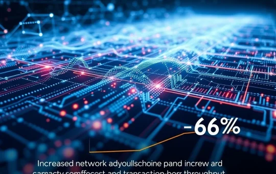 Visualizing Solana Network Capacity expansion, showing increased data flow and efficiency, driven by the SIMD-0286 Upgrade.