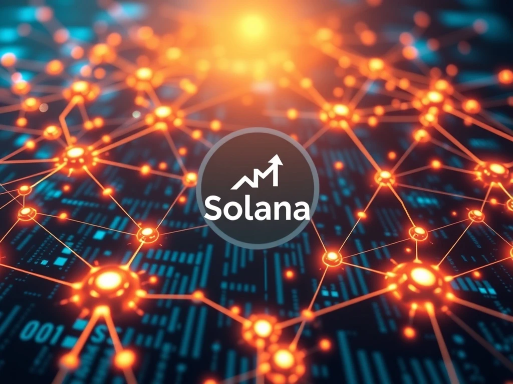 Diagram illustrating the Solana Network Upgrade to 100M compute units, symbolizing enhanced Solana Performance and reduced congestion.