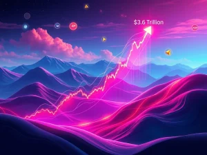 A dynamic chart illustrating the massive Solana News driven altcoin market expansion, showing an upward trajectory towards a $3.6 trillion valuation.