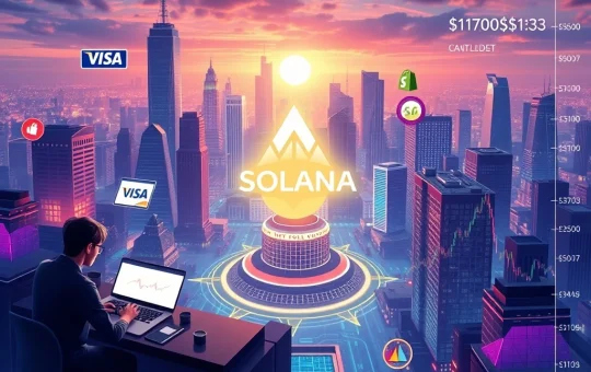 Solana ecosystem growth with hackathon, Visa, and Shopify partnerships driving price consolidation.