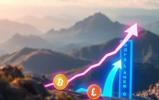 Illustrates low-cap tokens LILPEPE and XLM rising dramatically, symbolizing their 20x crypto return potential amidst a backdrop of Solana's market nearing ATH.