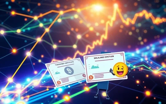 A visual representation of Solana's explosive growth, featuring surging tokenized stocks and memecoin activity within the Solana ecosystem.