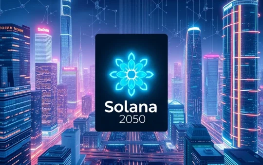 Solana's potential 500% growth by 2050 in a futuristic blockchain landscape