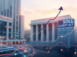 A bullish chart showing Solana's price ascending, with a cup and handle pattern highlighted, symbolizing a massive SOL price prediction.