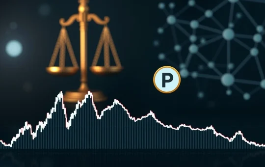 A plummeting chart representing the PUMP token's dramatic decline, with legal documents in the background, illustrating the impact of the RICO lawsuit on the Solana ecosystem.