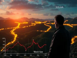 Solana blockchain's 20% block size increase impacting SOL price, showing network progress amidst crypto volatility.