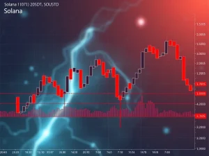 A technical chart illustrating the sharp bearish breakdown of Solana (SOLUSDT) price, highlighting key support and resistance levels.