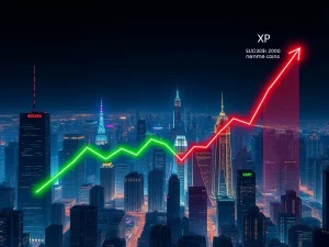 Depicts Solana price surging and XRP news facing challenges in a volatile crypto market, highlighting current altcoin trends.