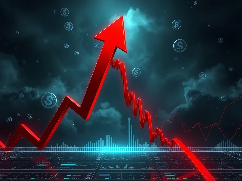 SOPH crypto price crashing amid extreme market volatility shown on digital trading chart