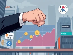South Korea crypto regulator's hand signaling caution over crypto charts, impacting asset managers and their exposure.