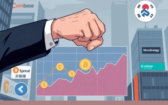 South Korea crypto regulator's hand signaling caution over crypto charts, impacting asset managers and their exposure.