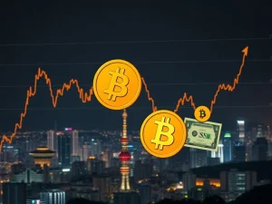 South Korean Won crashes against the dollar as Bitcoin demand rises amid U.S. rate gaps.