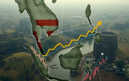 A visual representation of the Thailand Cambodia conflict's economic ripple effects across Southeast Asia markets.