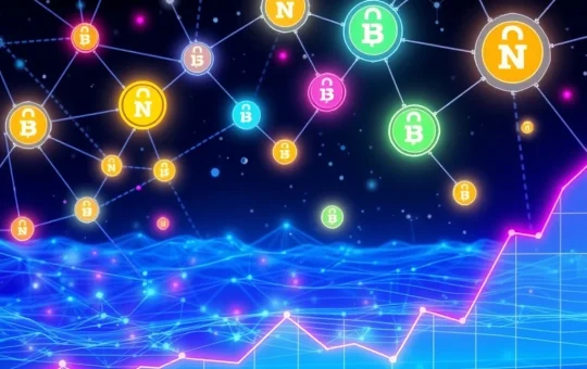 A visual representation of Space ID Crypto's potential growth, featuring digital domains and market trend charts, anticipating an Altcoin Season.