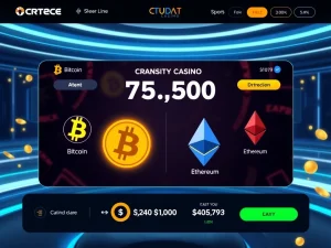Spartans crypto casino interface with fast transactions and popular cryptocurrencies