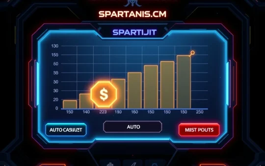 Spartans.com crypto crash game interface with auto-cashout and strategy tools