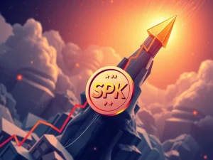 SPK token price chart showing explosive 648% growth amid cryptocurrency volatility