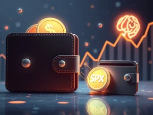 Digital representation of a large crypto wallet moving SPX tokens, symbolizing the significant SPX token withdrawal and smart money accumulation.