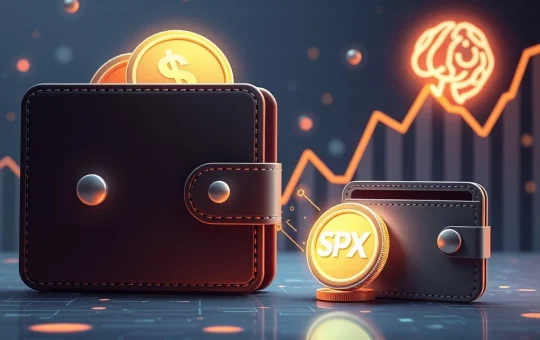 Digital representation of a large crypto wallet moving SPX tokens, symbolizing the significant SPX token withdrawal and smart money accumulation.