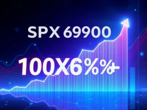 A dynamic chart illustrating the potential for 1000% crypto gains for the SPX6900 crypto token, representing market growth.