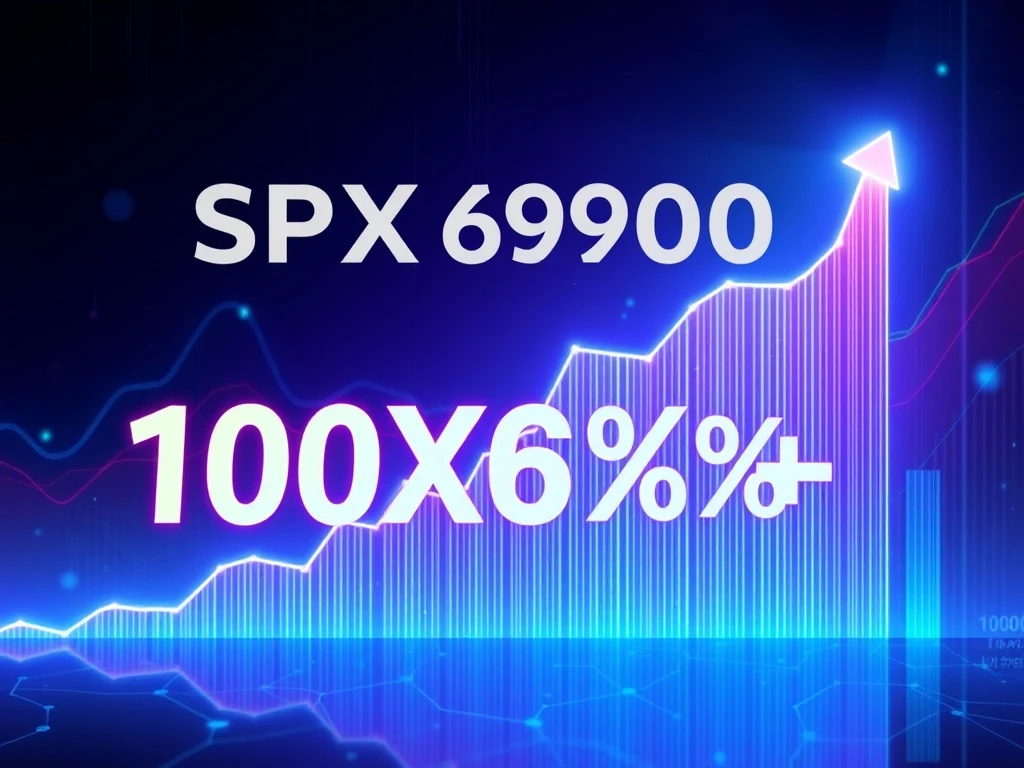 A dynamic chart illustrating the potential for 1000% crypto gains for the SPX6900 crypto token, representing market growth.