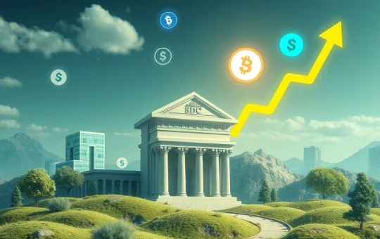Chart showing a significant stablecoin surge, representing traditional banks integrating digital assets and driving market growth.