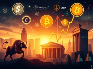 A visual representation of stablecoin market cap growth, showing Bank of America's forecast amidst US regulatory clarity.