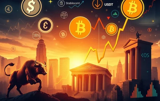 A visual representation of stablecoin market cap growth, showing Bank of America's forecast amidst US regulatory clarity.