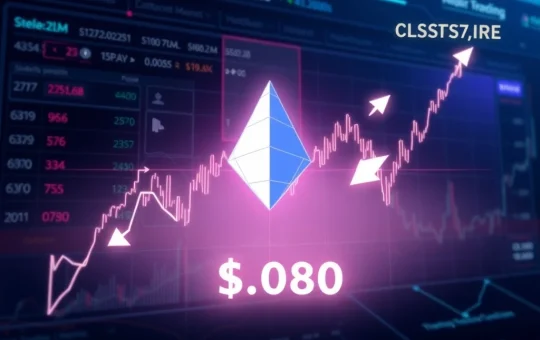 Stellar XLM price chart showing bullish flag pattern targeting $0.80 breakout