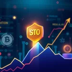 A visual representation of STO's astonishing market surge, depicting growth charts and elements of regulatory frameworks, highlighting the potential of security tokens.