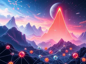 A dynamic graph showing the STO token price skyrocketing, illustrating its unprecedented surge driven by strategic partnerships and DeFi growth.