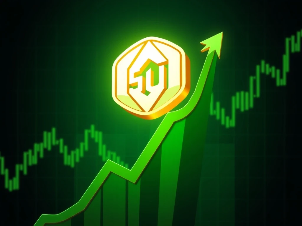 SUI token bullish breakout with rising chart and green momentum