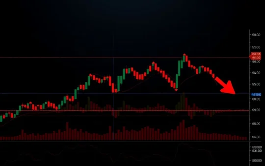 A visual representation of Sui (SUIUSDT) market analysis, highlighting bearish trends with downtrend arrows and technical indicators.