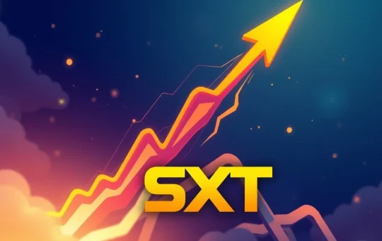 SXT cryptocurrency price chart showing explosive 229% growth amid market volatility