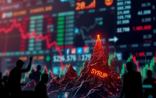 SYRUP crypto price chart showing a shocking short-term decline amidst extreme market volatility, highlighting investor caution.