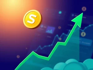 A graphic showing the SYRUP token price rising sharply on a chart, symbolizing the positive impact of Maple Finance's proposed 25% fee buybacks.