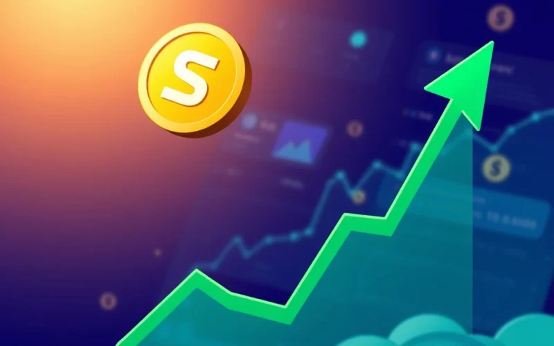 A graphic showing the SYRUP token price rising sharply on a chart, symbolizing the positive impact of Maple Finance's proposed 25% fee buybacks.