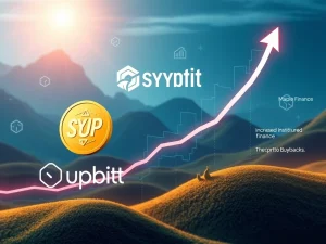 A chart illustrating the SYRUP token surge post-Upbit listing, reflecting Maple Finance's robust growth in DeFi lending.